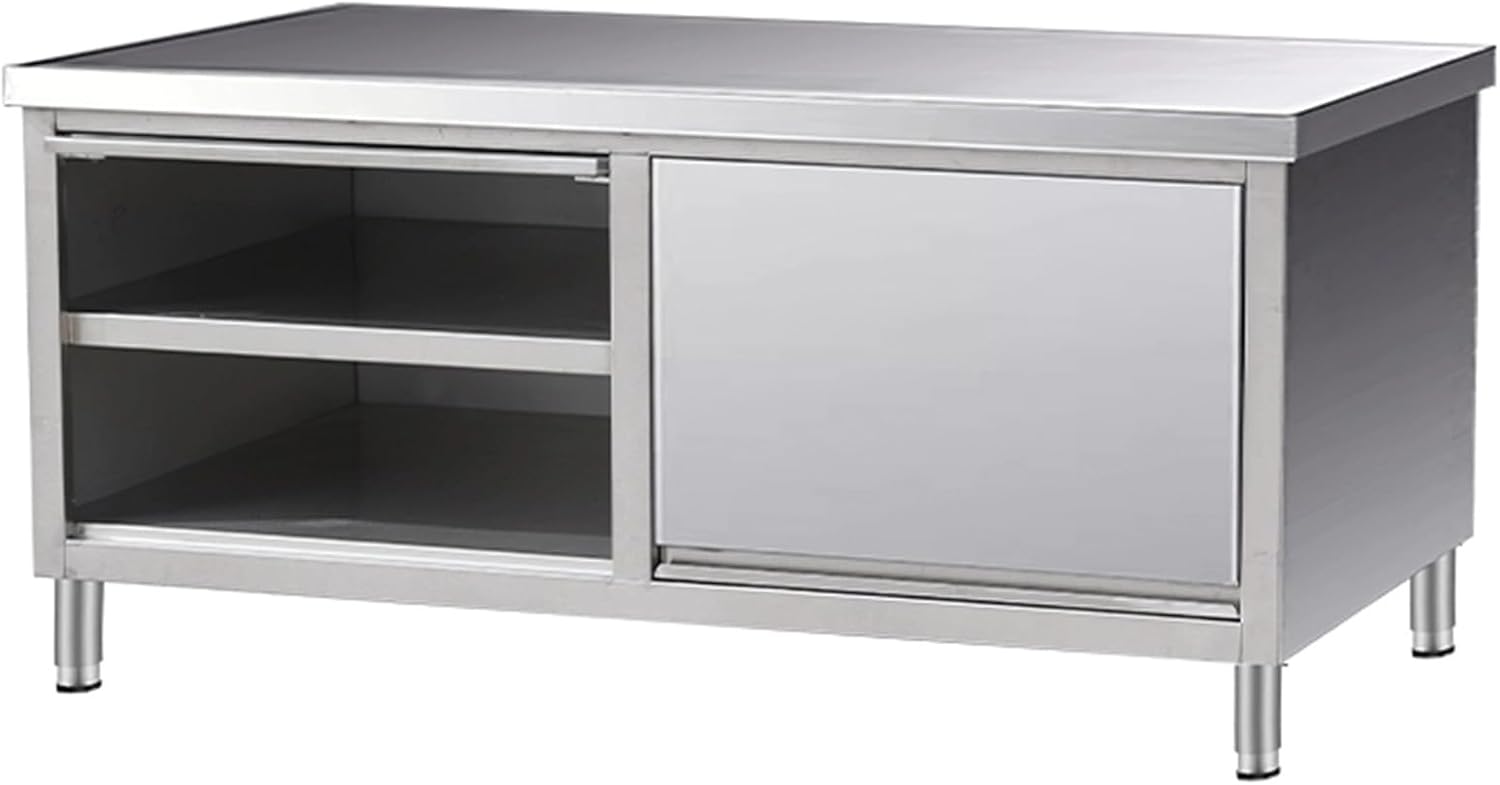 Up and Over Door Workbench Large Space Storage Cabinet Stainless Steel Workbench Commercial Multifunctional Metal Table