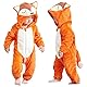 COOKY.D Neugeborenen Flanell Overall mit Kapuze Herbst Winter Schlafanzug Strampler Langarm Baby Schlafanzug für Mädchen Jungen Fuchs,2-5 Monate