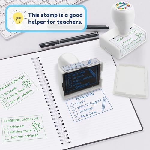 Teacher Stamps,Checkbox Grading Teacher Stamps, Teacher Gifts, Classroom Teacher Stamp, Easy Grading, Improved Efficiency, Happy Teaching(Blue+Green) - Image 6