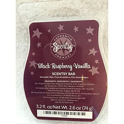 Scentsy Black Raspberry Vanilla Wickless Candle Tart Wax Bar 3.2 Oz Cover