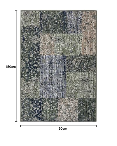 Tapis patchwork à poils courts HANSE Home Kirie vert moderne