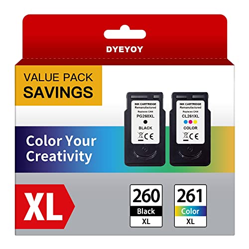 Pg-260 Xl/Cl-261 Xl Pack Remanufactured Replacement For Canon 260Xl And 261Xl Ink Cartridges Work For Pixma Tr7020, Tr7020A, Ts6420, Ts6420A, Ts5320 Printers (1 Black, 1 Color, 2 Pack) #TOP30