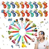 40 pcs Party Poppers, Confetti Cannons, Poppers, Party Whistles For Weddings, Birthdays, Celebrations, Random Styles, Fun Decoration For Events, Carnivals, Anniversary, Valentine's Day