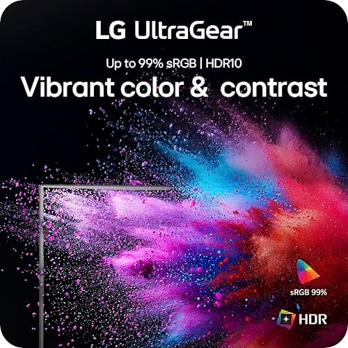 LG 24G411A-B 24-inch Ultragear Full HD (1920 x 1080) IPS Gaming Monitor, 144Hz (O/C), 1ms MBR, NVIDIA G-Sync Compatible, AMD FreeSync, HDR10, HDMI, DisplayPort, Slim Stand, Black - View 5