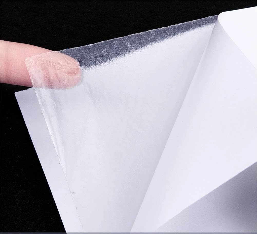 Sticker Paper A4 Clear Transparent Strong Double Sided Adhesive Sheets for Art, Craft, Scrapbook, Card Making, Photo Book, Stickers and DIY Projects (5 pic)-image-3