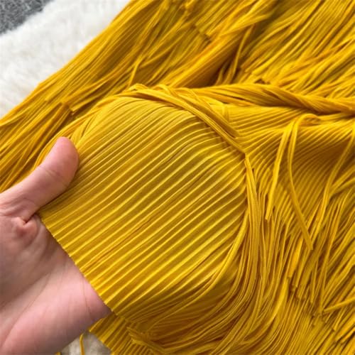 Fnfmrfmr Women Solid Pleated Tassels Skirt High Waist A-Line Tiered Hip Wrap Long Skirts4