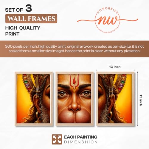 Image of NoWorries Indian Wall Art Decor Frames Set of 3 | Traditional Artwork Prints with Framed Painting | HD Printed Framed Posters for Living Room, Bedroom, Office and Home Decoration (Frame Size-13x19inch)