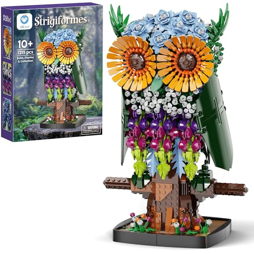 Sillbird Blumen Eule Bausatz Botanisches Tiermodell zum Bauen für Erwachsene & Kinder ab 10 Jahren Kreatives Deko-Set für Wohnzimmer & Büro Geschenkidee für Pflanzen- & Eulenliebhaber 1215 Teile
