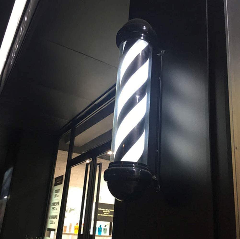 Tiras de Luces Led Blancas y Negras con iluminación giratoria, Poste de Peluquero de 29 ", luz Led para Exteriores, Estilo clásico, peluquería, barbería, Signo 22.10.3