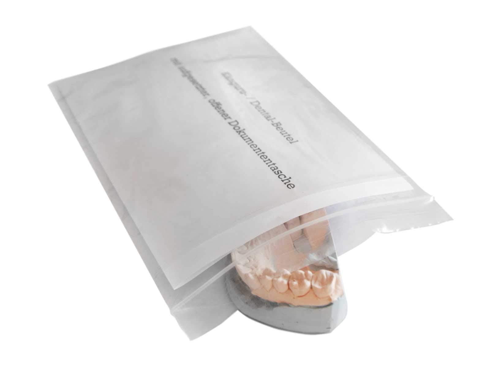 Dental Lot de 100 sachets à fermeture à pression avec porte-documents, 50 µ, 160 x 220 + 200 mm, sacs kangourou, sacs de travail, sacs à fermeture éclair, sacs hygiéniques avec poche