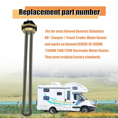 Image of Upgraded 520900 RV Water Heater Element for Suburban RV SW Series Electric Water Heaters, Perfect Replacement for 520789 & 232794, 1440W 120V Screw Mount Type