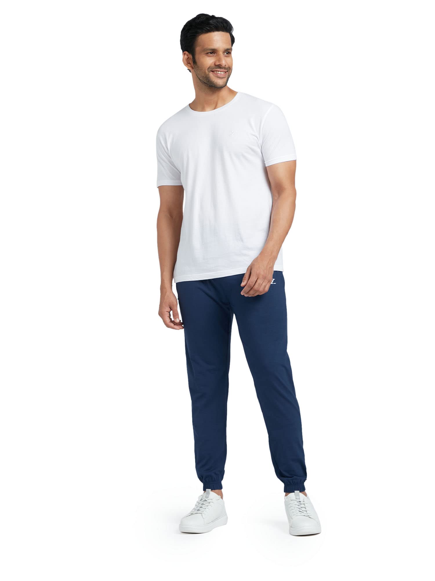 XYXX Athleisure Męskie bawełniane spodnie dresowe z modalu, pochłaniające wilgoć, wygodne, rozciągliwe, dopasowane, luźne dopasowanie, solidne spodnie dresowe z kieszenią na zamek błyskawiczny