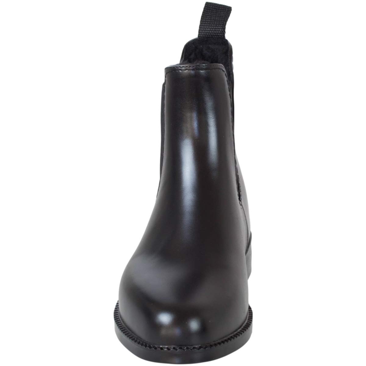 Lazura - Jodhpur Winter Reitstiefeletten Basic – Kinder, Herren & Damen Stiefeletten – mit Teddyplüschfutter & Pull-On – schwarze Chelsea Boots aus Kunstleder – Reitschuhe in Größe 28-43