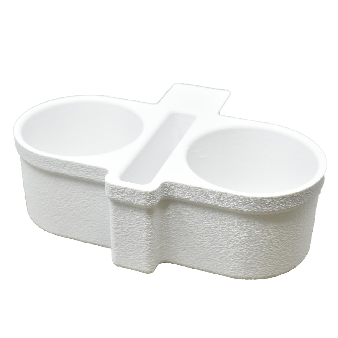 Cupholder Attachment Accessory Compatible with Yeti 35 Coolers | Drink Holder for Coolers | Made in USA (White, Two-Cups)