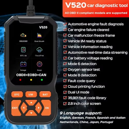 Escáner OBD2 para coche lector de códigos de error motor y diagnosis multimarca OBDII 3