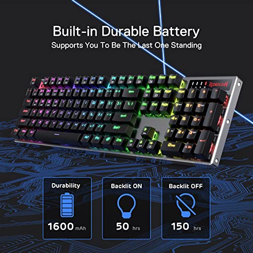 Image of Redragon K556 PRO Upgraded Wireless RGB Gaming Keyboard, BT /2.4Ghz Tri-Mode Aluminum Mechanical Keyboard w /No-Lag Connection, Hot-Swap Linear Quiet Red Switch (Pack of 2)