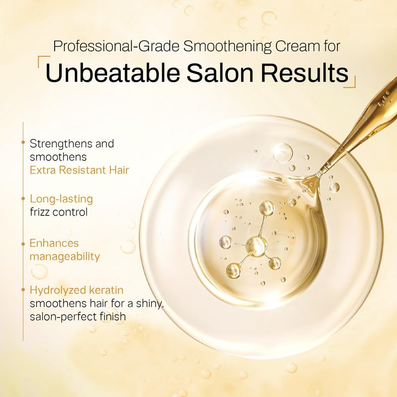Image of Yuthika Professional Vertix Hair Smoothening & Straightening Cream | Hydrolyzed Keratin | For Extra Resistant Hair 500ml - Keratin Treatment Cream, Deeply Softens, Long Lasting Straightening Results