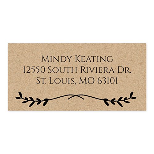 Kraft Leaves Rectangle Address Labels/Self-Adhesive Custom Address Stickers / 96 Personalized Stickers / 1 1/8" x 2 2/16" Envelope Seals/Made in The USA