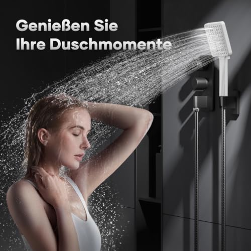 VOXON Duschkopf Regendusche, Handbrause Duschbrause Groß, Duschkopf Wassersparend Hochdruck, Einhand-Einstellung, Brausekopf mit 6 Strahlarten (Ohne Schlauch)
