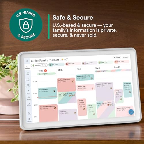 Image of Skylight Calendar 2 - 15-inch Full HD Touchscreen Digital Calendar, Featured on Wirecutter - Wall Planner & Interactive Chore Chart, Smart Family Organizer, 16GB Storage, Wi-Fi, Wall Mount Included - Shadow Box, Silver