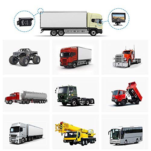 12 V-24 V 17,8 cm Auto TFT LCD-Bildschirm HD Monitor + Bus LKW-Anhänger 18LEDs IR-Nachtsicht...