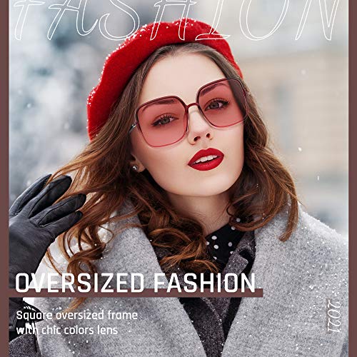 TOREGE Sunglasses for women Oversized Square Sunglasses Trendy Polarized Women's Sunglasses TR-C83