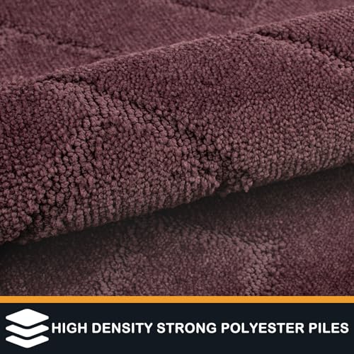 PURRUGS Dirt Trapping Door Mat 32" x 70", Non-Slip Machine Washable Entry Rug, Shoe Scraper, Dog Doormat, Super Absorbent Welcome Mat for Front & Back Door, Muddy Wet Shoes & Paws, Burgundy Red