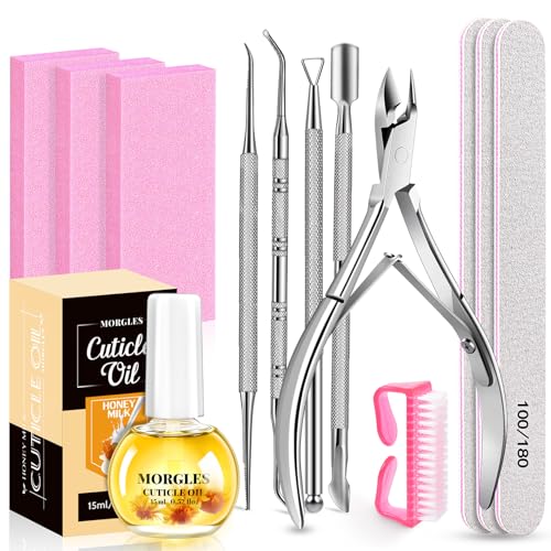 MORGLES Nail File and Buffer Blocks with Nail Care Kit,