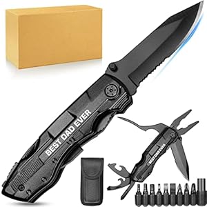 Gifts for Dad from Daughter Son,Pocket Multitool Knife “BEST DAD EVER”,Fathers Day Unique Gift for Dad,Christmas Stocking Stuffers for Dad,Birthday Tool Gifts for Dad,Camping,Hiking,Emergency,Outdoor.