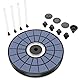 AMZtime Bunte LED 5,5W Outdoor Solar Springbrunnen für Außen, Solarpanel Durchmesser 21cm mit Akku, Outdoor Solarbrunnen für Draussen mit 7 Effekten Sprühmethoden, Solar Teichpumpe für Vogel Teich
