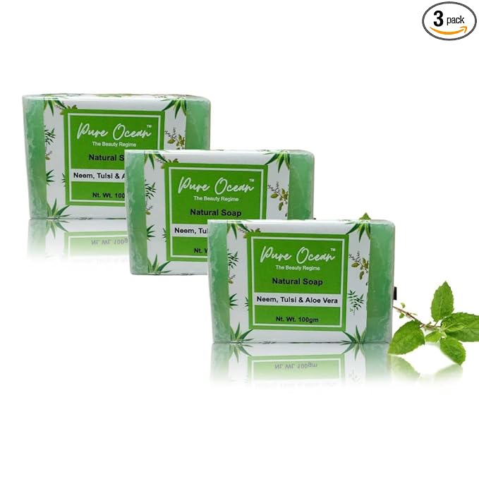 Pure Ocean® Natural Pure Neem and Aloe Vera handmade Body Bathing Bar Soap for Men Women Deep Moisturization Acne Treatment Anti Bacteria at Rs. 280