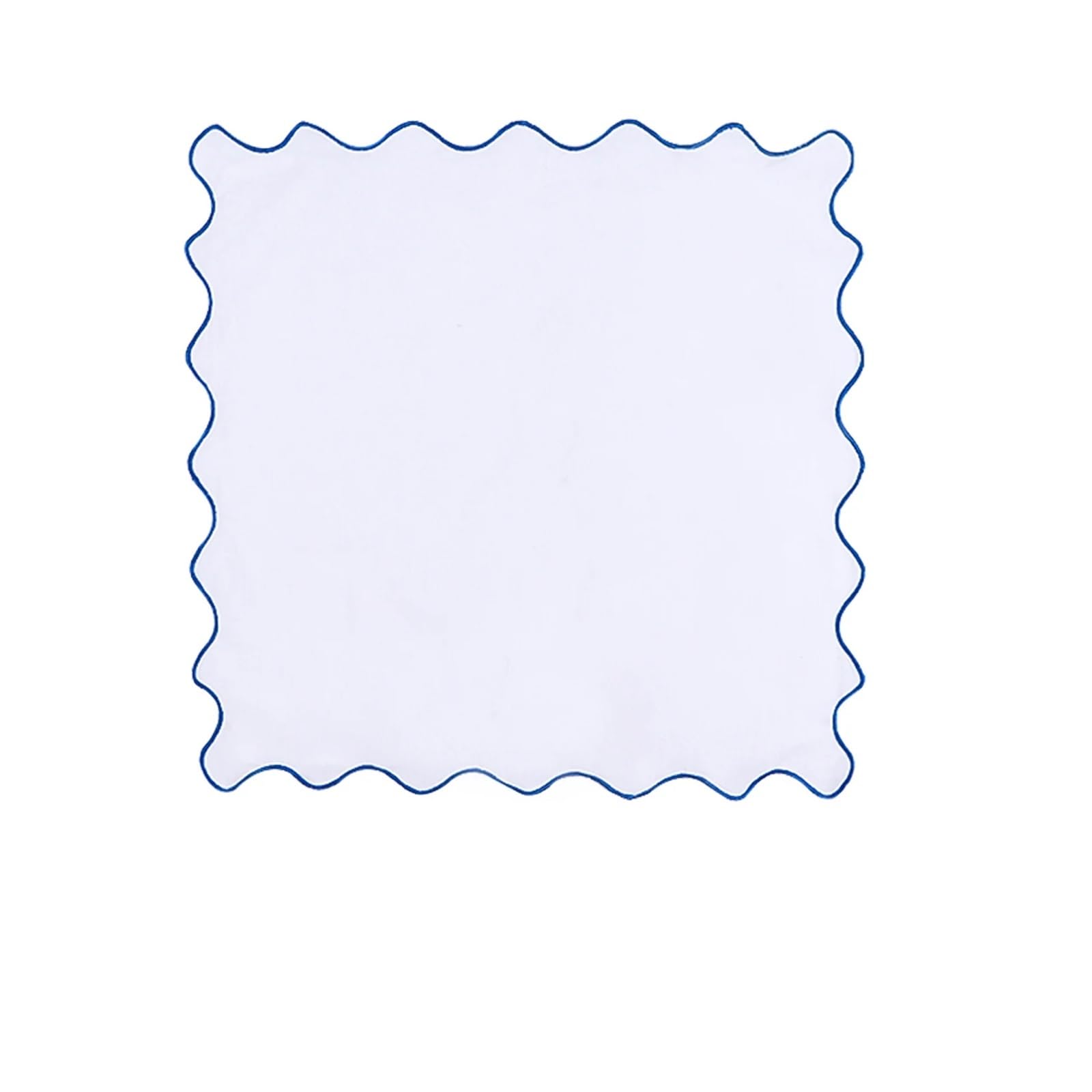 Napkins 2PC Embroidered Wavy Edged Cotton Napkin Comfortable And Soft Home Placemat Suitable For Wedding Festival Decoration(Style 04)