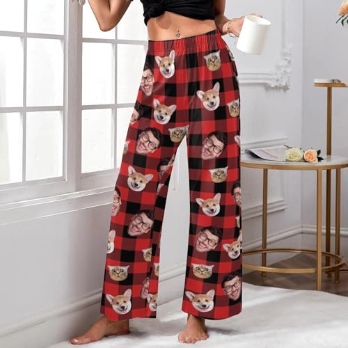 Custom Pajamas Pants with Photo for Men Women:Made in USA Personalized Pajama Trousers,Gifts for Wife Husband4