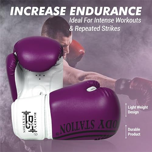 Image of Boxing Gloves - Faux Leather Training Gloves with Hook and Loop Velcro Closure for Long-Lasting Strength and Durability