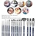 Artist Paint Brush Set - VIKEWE 16 Different Sizes Paint Brushes with Oil Painting Knife and Sponge, Suitable for Acrylic, Watercolor, Oil and Gouache Painting, Perfect for Artists Kids - Blue