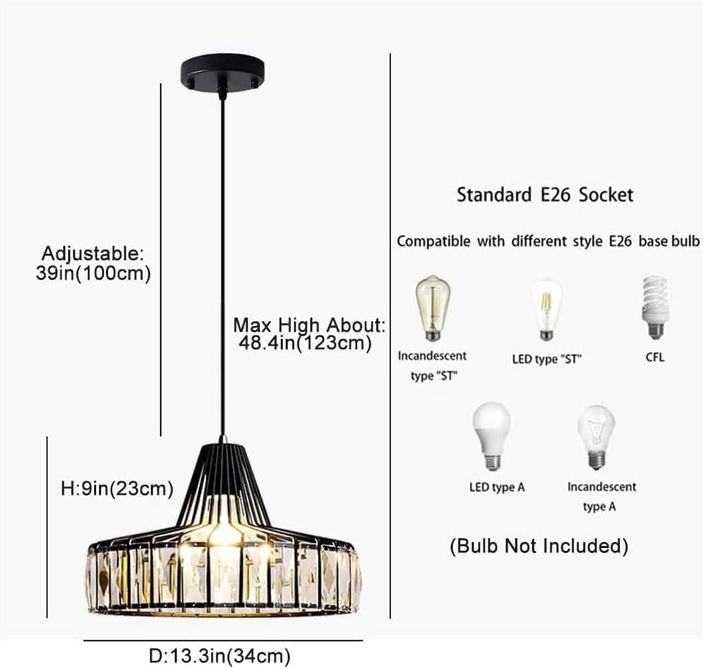 Chandelier en cristal style industriel réglable pour table à manger - 6