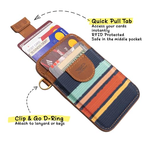 Image of POCKT Slim Card Holder Wallet For Men and Women - Minimalist Front Pocket Wallet Elastic Credit Card Holder Genuine Leather RFID Blocking Card Case Wallets, Cali, 4.25 x 2.75 x 0.15 inches, Minimalist
