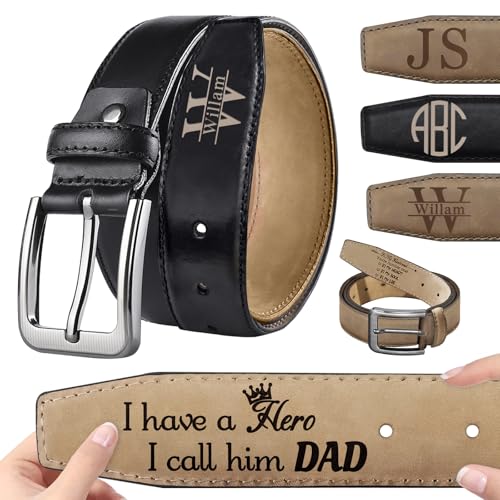 Personalized Belts for Men Custom Black Brown Leather Belt Customized Engraved Name Belt Gifts for Husband Dad