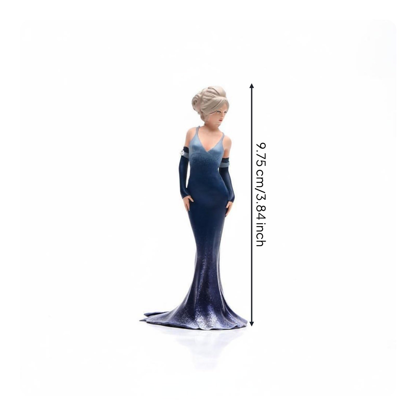 Frauenfigur im Abendkleid detailreich Miniatur-Dame im Langen Kleid Diorama-Detail handbemalte Harzfigur für Modellbau, 1/18 Fein Bemalt Mit Gesichtszügen