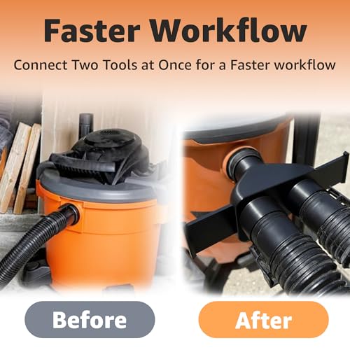 Image of Jmoe USA 2.5 Inch Shop Vac Y Connector Splitter With Individual Blast Gates | Dust Collection Hose Splitter | Fits Ridgid, Craftsman, and Most Wet Dry Vacuums | PATENT PENDING
