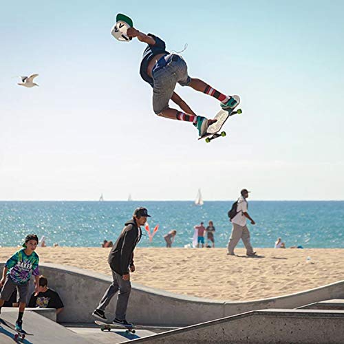 Skateboard, 31 "x 8" Compleet Skateboard, 9 lagen Canadese Esdoorn Hout Deck Skateboard met Kleurrijke Knipperende Wielen voor Kids Tieners & Volwassenen - Afbeelding 7