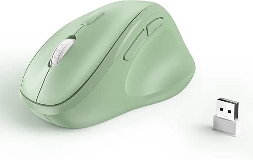 Ergonomic Wireless Mouse with USB Receiver for PC Computer, Laptop
