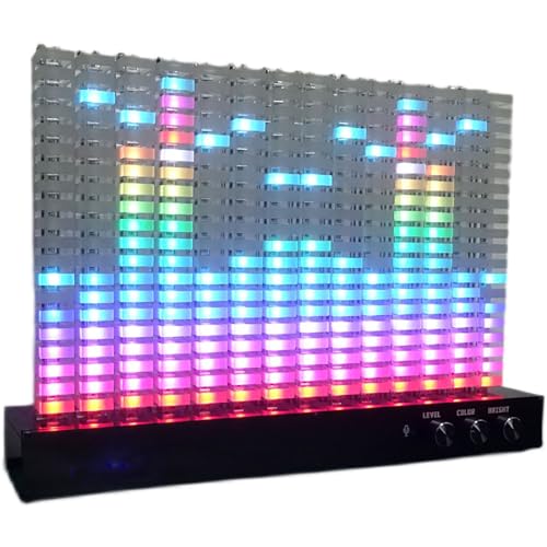 McbeAn Music Spectrum Light, Audio Spectrum Analyzer, 14 Segment Spectrum, High Sensitivity, Strong Sense of Rhythm, Acrylic Lamp Post, Collision of Sound and Light, for Car/Party/Bedroom/Home