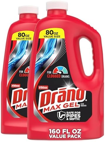 Drano Max Gel Drain Clog Remover & Cleaner, Fast-Acting to Unclog...