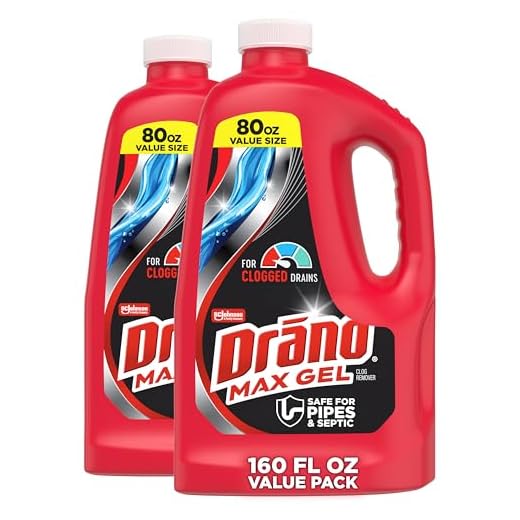 Drano Max Gel Drain Clog Remover and Cleaner for Shower or Sink Drains, 80 oz, 2 pack