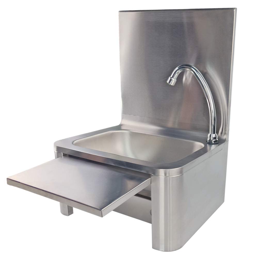TAIMIKO Commercial Kitchen Knee Operated Hand Wash Sink Stainless Steel