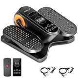 Under Desk Elliptical Machine, Electric Leg Exerciser for Seniors as Seen on TV, 12 Adjustable Speed HR & Auto Mode Portable Mini Seated Pedal Exerciser with Remote, Resistance Ropes, Mute Sound