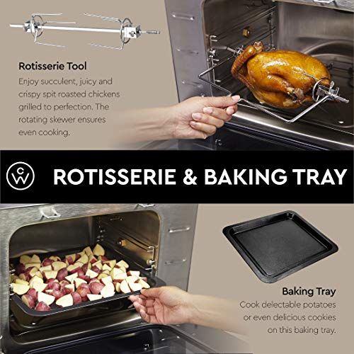 ChefWave 1600W, 27qt Digital Pressure Oven with LED Touch Control Panel – Rotisserie,Roasts, Broils, Bakes and Toasts – 5 Levels of Safety Protection - Includes 7 Accessories