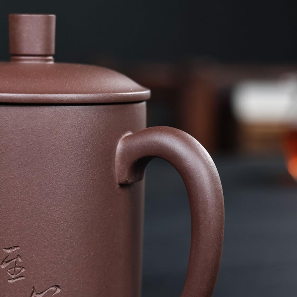 Matcha kubki domowe kubek na wodę 450 ml fioletowy kubek z piaskiem ręcznie grawerowany kubek do parzenia herbaty męski biurowy kubek do herbaty zestaw do herbaty zaparzacz do herbaty kubek do