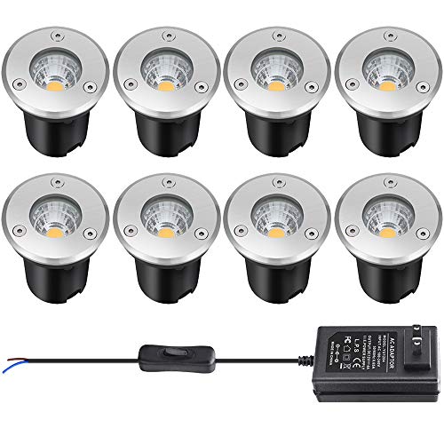 Black Friday 🔥 Landscape Lighting, Low Voltage Landscape Lights,12v Led Deck Lights 3W Waterproof Outdoor for Patio Pathway Ground Lawn Yard Driveway Walkway 8 Pack Warm White